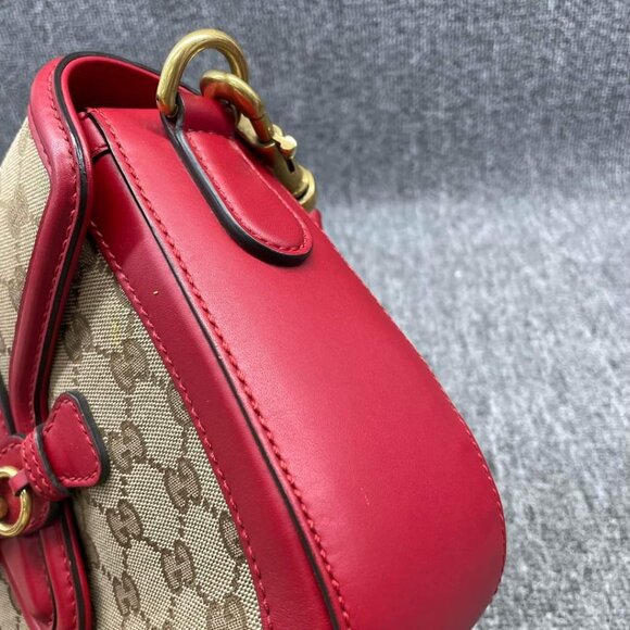 100% Authentic Gucci Lady Web Leather Shoulder Bag - Picture 4 of 15